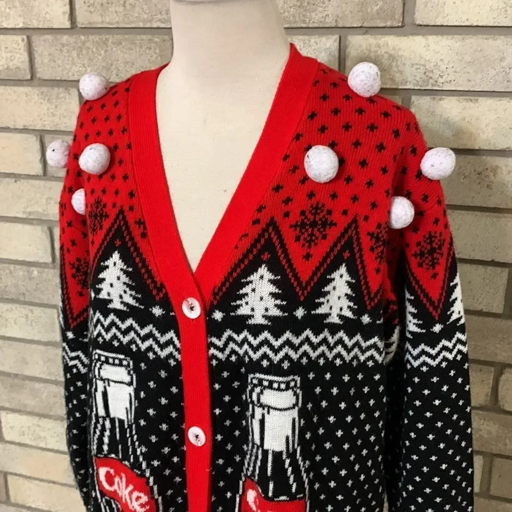 RARE VINTAGE. Coca Cola cardigan women large